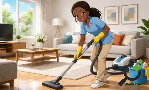 شغالات إريتريا بالرياض يقمن بأعمال التنظيف والترتيب داخل منزل سكني في الرياض